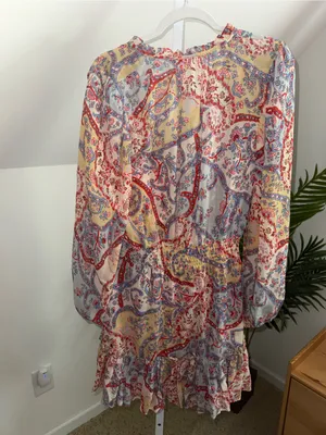 Veronica Beard Destiny Paisley Long Sleeve Silk Mini Dress 8 thumbnail 4