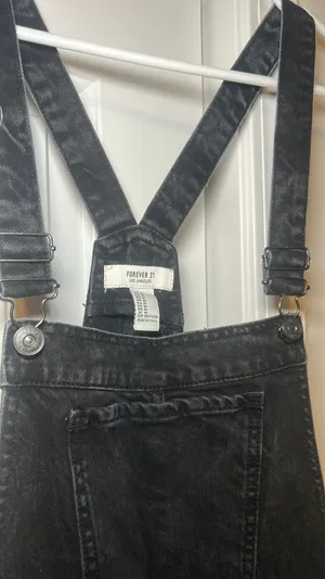 Overall Dress Forever 21 Denim Black thumbnail 2