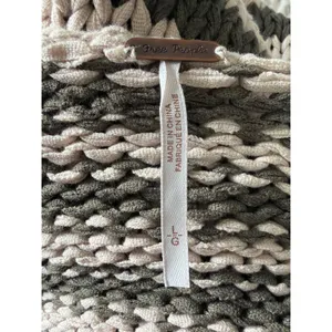 Free People Portland‎ Pullover Olive Striped Chunky Knit V-Neck Sweater Large thumbnail 6