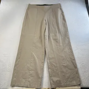 Old Navy XL Tall XLT High Waisted Pull On Pixie Super Wide Leg Pants Comfort Tan thumbnail 3