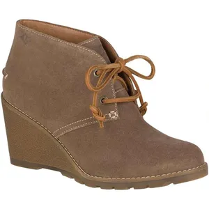 Sperry Celeste Prow Tan Taupe Wedge Heel Booties Size 10 thumbnail 1