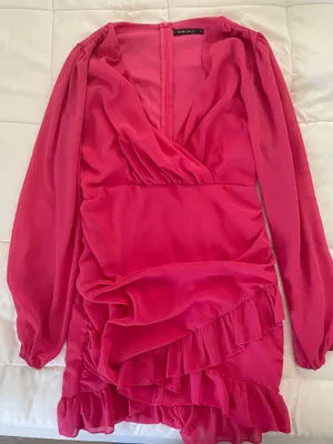 Pink Ruffle Mini Dress Size M thumbnail 5