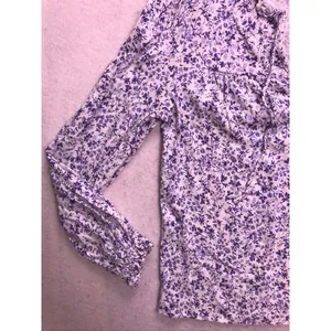 Reformation Blouse Women Small Blue Floral Tie Neck Long Sleeve Peasant Top thumbnail 5