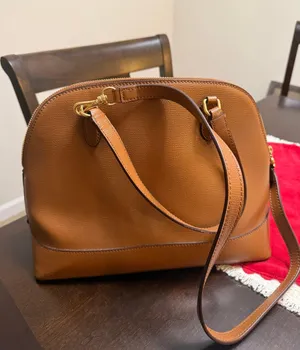 Ralph Lauren Brown Leather Satchel Bag with Shoulder Strap thumbnail 3