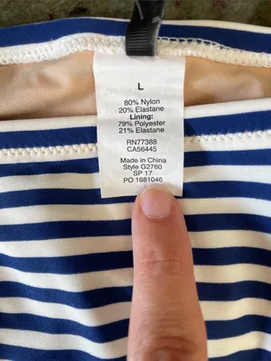 J. CREW String Bikini Bottom in Navy White Stripe Nautical Coastal Size L NWT thumbnail 6