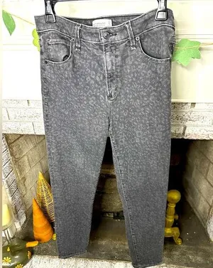 Abercrombie & Fitch Curve Love High Rise Super Skinny Ankle leopard print Jean thumbnail 1