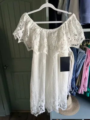 Tuckernuck Avalon White Lace Mini Dress thumbnail 2