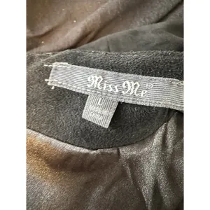 Miss Me Black Laced Up Faux Suede Crew Neck Sleeveless Shift Dress Large Women's thumbnail 5