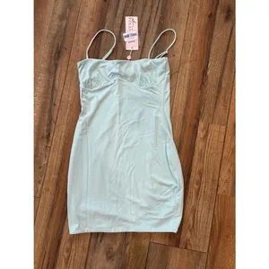 Oh Polly Boutique Mint Bodycon Mini Dress NWT | Spaghetti Strap Ruched Bust thumbnail 5