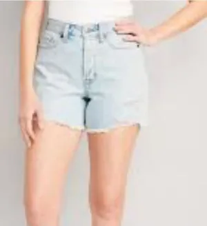 Old Navy high rise curvy og straight button fly distressed shorts 4 thumbnail 1