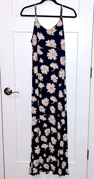 Navy Floral Tank Maxi Dress thumbnail 1