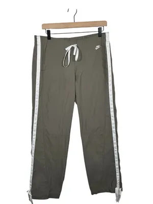 Nike Track Pants Women Medium Gray White Side Stripe Drawstring Athletic‎ thumbnail 2