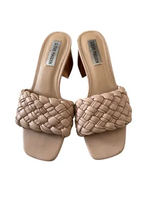 STEVE MADDEN Beige Braided Sandals Heels 7.5 thumbnail 6