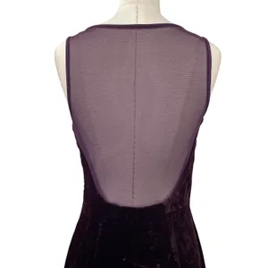 Vintage 90s Scott Mcclintock Beaded Velvet Gown Sheer Low Back Purple 6 thumbnail 9