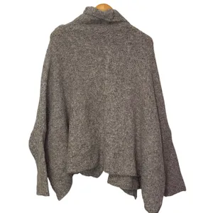 FP‎ One Free People Oversized Knit Drape Collar Poncho Cape XS/S Gray thumbnail 3