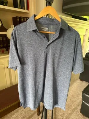 Men's Athletic Polo Shirt Gray Size M thumbnail 1