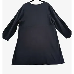 Free Assembly Women XL Black A Line Tunic Dress 3/4 Balloon Sleeve Minimalist thumbnail 2