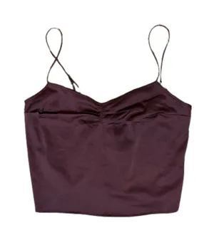 Abercrombie & Fitch Brown Silky Satiny Cropped Camisole Top New Size Small thumbnail 1