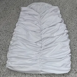 White Ruched Skirt Fits Womens Medium thumbnail 2