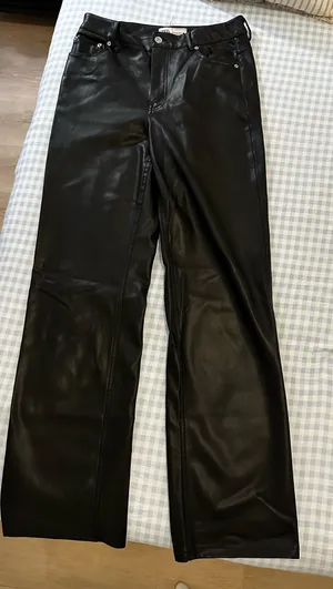 ZARA Leather Wide-Leg Pants thumbnail 2