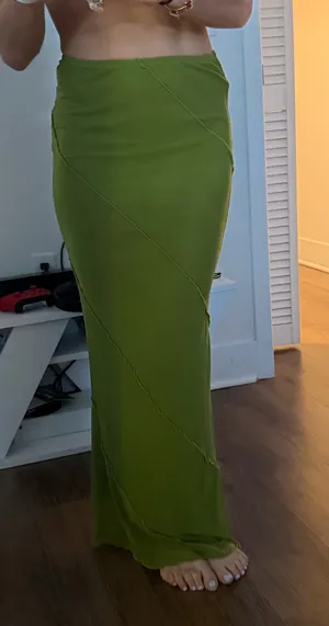 Bailey Rose Mesh Green Maxi Skirt thumbnail 1