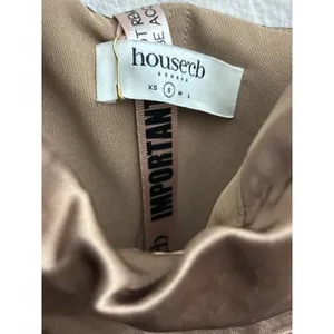 HOUSE OF CB Women Reva Satin Gathered Corset Dress Toffee Size Small $255 NEW thumbnail 6