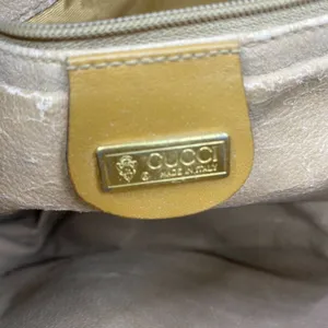 GUCCI Vintage Beige Coated Canvas/ Leather Crossbo thumbnail 7