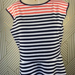 Draper James Stripe Ponte‎ A-Line Dress Navy Coral thumbnail 5