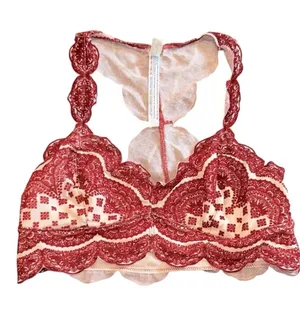 Intimately Free People Burgundy Lace Bralette size small thumbnail 1