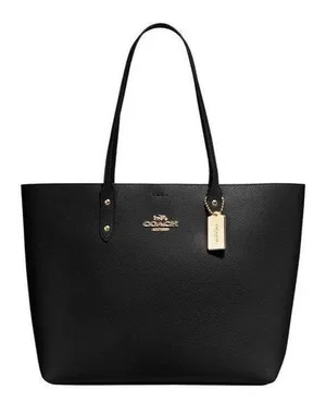 Coach Town Tote in Black with Gold Tone, Auth Code #C2091-72673 EXCELLENT! $280 thumbnail 1