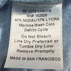 San Francisco City Lights Soft Drape Neck Tee T-Shirt Light Blue Medium NEW thumbnail 6