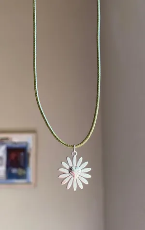 Handmade stainless steel sun heart flower boho retro vintage style necklace☀️🩵 thumbnail 4