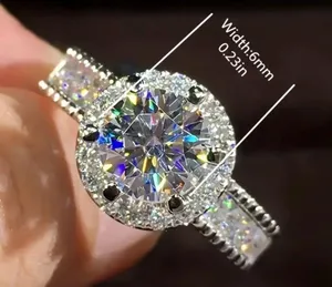 Stainless Steel Gorgeous Silver Simulated Diamond Inlaid Ring Size 7 thumbnail 2