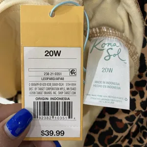 Kona Sol Twist Front Leopard Animal Print Halter One Piece Swimsuit Plus Size 20 thumbnail 7