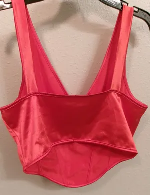 SHEIN Red Satin Corset thumbnail 4