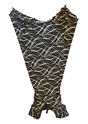 VTG Windsor Dress Mesh Polka Dot Midi Sz.Small Black Asymmetrical Hem Whimsigoth thumbnail 1