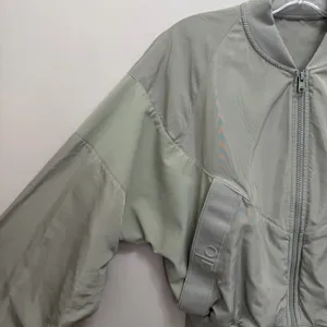ALO Mixed Media Reinvention Bomber Jacket Limestone Green thumbnail 4