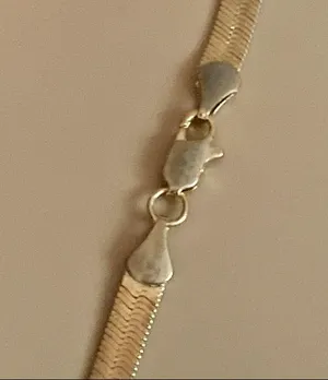 Vintage herringbone gold chain necklace thumbnail 3