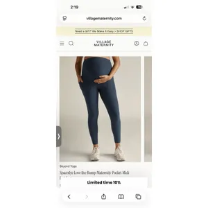Beyond Yoga Beyond The Bump Spacedye Navy Leggings Pockets Sz M NWT thumbnail 2