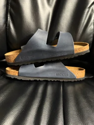 New with Box Birkenstock Arizona Blue Leather Soft Footbed 1013644 Regular thumbnail 2