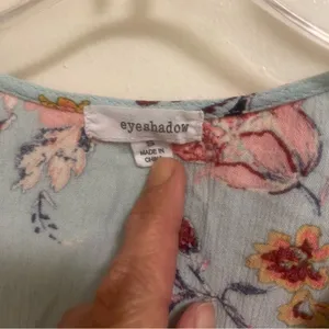 Eyeshadow Womens Shirt Top Blouse S Small Bust 34” Light Blue Floral Cottagecore thumbnail 4
