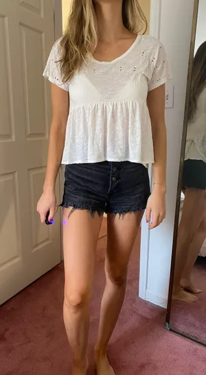 American Eagle Cream Flow Top thumbnail 1