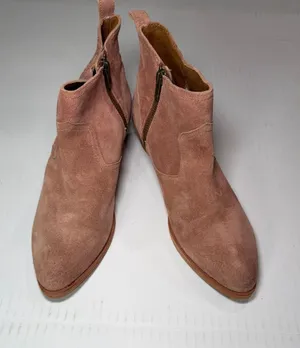 Frye Pink Suede Pointed Toe Ankle Booties thumbnail 1