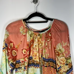 Tolani Tunic Top Size XS Floral 100% Modal Colorful Long‎ Sleeve Boho Peasant thumbnail 2