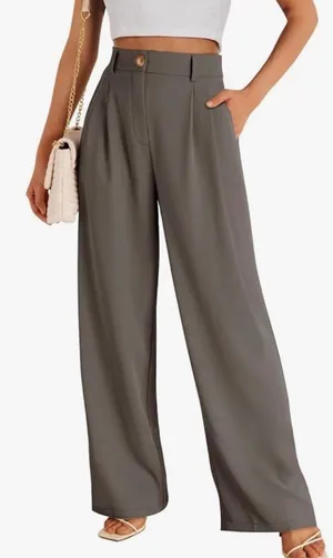 High-Rise Wide-Leg Pants‎ in Olive Green thumbnail 1