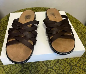 Izod Brown Strappy Slide Sandals thumbnail 1