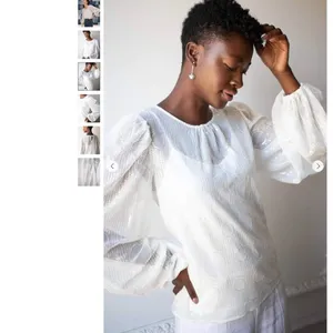 Eva Franco Sheer Sequined Blouse White thumbnail 4