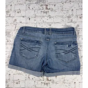 Aeropostale Distressed Denim Cuffed‎ Shorts 5/6 thumbnail 2
