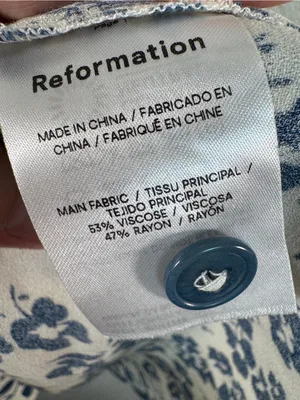 Reformation Blue White Floral Mini Dress Womens 4 Casual Summer Luxury Classic thumbnail 6