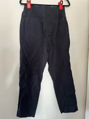 Maeve Black High Rise Straight Leg Pants 10 Stretch Preppy Minimalist Cotton thumbnail 3
